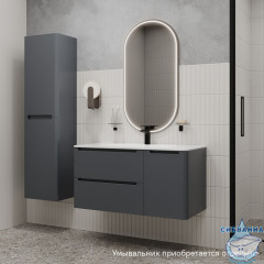 Тумба подвесная, 100 см, темно-серый, Edifice, IDDIS, EDI10D0i95 подходит умыв. 0101000i28