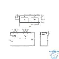 Раковина 140 см Jacob Delafon Vox EXAA112-00