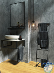 Зеркало 1Marka Grunge Loft 60  см, черный матовый