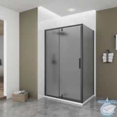 Душевое ограждение Veconi Оттимо 100x90 профиль черный, стекло матовое OP20B-SP-10090-12-C9 (без поддона)