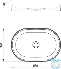 Раковина на столешницу 55 см Ravak Ceramic Slim O XJX01155001