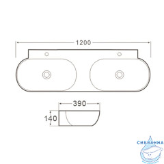 Раковина на столешницу 120 см SantiLine SL-2113