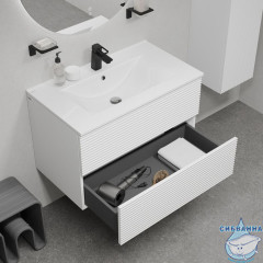 Тумба с умывальником, подвесная, 80 см, белый, Bild, IDDIS, BIL80W0i95K подходит умыв. 0138000i28