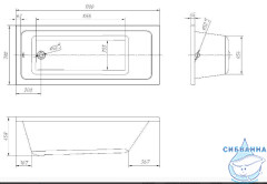  Ванна акриловая Toni Arti Noche 170x70 с каркасом