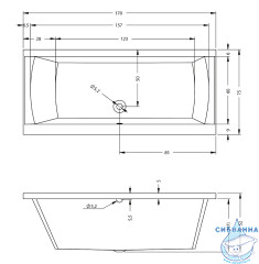 Ванна акриловая Riho Julia 170x75