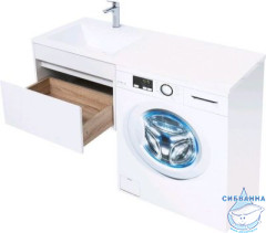 Тумба Aquanet Токио 58 236916 L белый глянец с раковиной Даллас 120