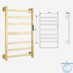 Полотенцесушитель электрический Calypso Ares П7 40х80 (брашированное золото)