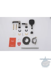 Смеситель для ванны на борт Raglo R02.31.09 с душевым гарнитуром (графит)