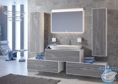 Тумба Aqwella Clarberg Genesis 120 миллениум серый с раковиной  Escape 90 см