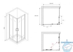 Душевое ограждение ABBER Schwarzer Diamant AG020905 90x90 профиль хром, стекло прозрачное (без поддона)
