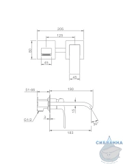 Смеситель для раковины встраиваемый Raglo R02.11.09 (графит)