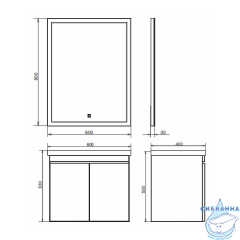 Тумба Comforty Осло 60 дуб темный с раковиной Comforty Fest 60 00-00011149