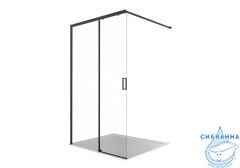 Walk in  Aquatek 120х200 AQ.WISL.120.1BL профиль черный , стекло прозрачное 