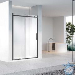 Дверь в нишу Vincea Como-N 140 профиль черный, стекло прозрачное VDS-4CN140CLB