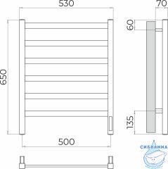 Полотенцесушитель электрический Terminus Ното П6 50х65 (с возможностью скрытого подключения, подключение справа)