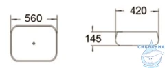 Раковина на столешницу 56 см SantiLine SL-1045
