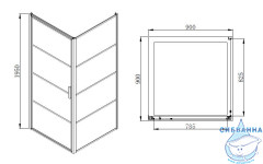 Душевое ограждение Azario Richmond 90x90 AZ-NAG1221 900 BLACK профиль черный, стекло прозрачное (без поддона)