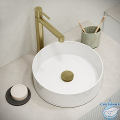 Выпуск для умывальника без перелива, матовое золото, Slide, IDDIS, SLIMG10i88