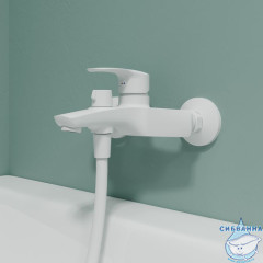 Смеситель для ванны, матовый белый, Ray, IDDIS, RAYWT02i02WA