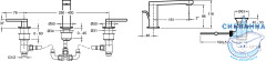Смеситель для раковины на 3 отверстия Jacob Delafon Composed E73060-4-TT (с донным клапаном)