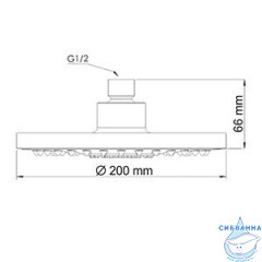 Верхний душ WasserKRAFT 200 1 режим (хром) A029