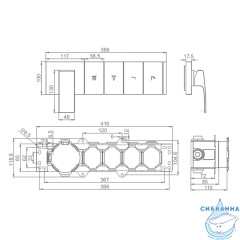 Встраиваемый смеситель для ванны Raglo R02.274.03 (сатин золотой)