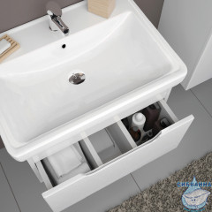 Тумба Dreja Tiny 55 белый глянец с раковиной Мини 60