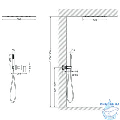 Душевая система Timo Selene SX-2129/03SM 600 1 режим (черный матовый)