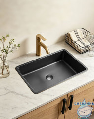 Раковина встраиваемая снизу ABBER Wasser Kreis AF2402MB черная матовая