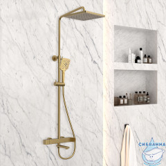 Душевая система Vincea Cube 250 1 режим VSFS-1C1BG (брашированное золото )