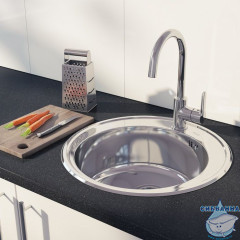 Мойка, нержавеющая cталь, полированная, D510, Basic, IDDIS, BAS51P0i77