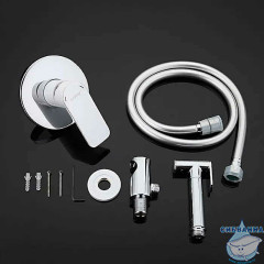 Встраиваемый смеситель с гигиеническим душем Gappo G7248 (хром/белый)