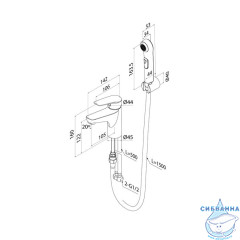 Смеситель для умывальника с гигиеническим душем, Torr, IDDIS, TORSB00i08