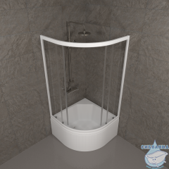 Душевое ограждение Тритон Ультра 90x90 Б профиль белый, стекло прозрачное Щ0000061800 (с поддоном)