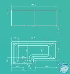 Акриловая ванна 1Marka Linea 165х85 R