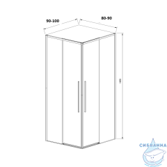 Душевое ограждение Vincea Slim-N 100x80 профиль черный, стекло тонированное VSS-4SN8010CGB