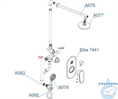 Душевая система Wasserkraft 230 1 режим A16777 (черный матовый)