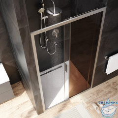 Дверь в нишу AM.PM Gem W90G-110-1-195MBr 110 см профиль хром, стекло бронзовое