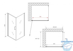 Душевое ограждение ABBER Sonnenstrand 90x70 профиль хром, стекло прозрачное AG04090-S70 (без поддона)