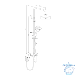 Душевая система Damixa Jupiter 977770300 (черный матовый)