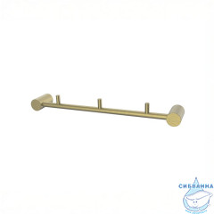 Планка на 3 крючка, нержавеющая сталь, Petite, золото матовое, IDDIS, PETG0S3i41