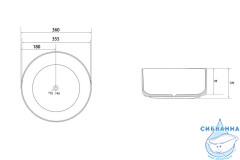 Раковина на столешницу 36 см ABBER Bequem AC2108MS