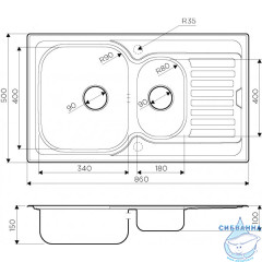 Кухонная мойка Omoikiri Kashiogawa 86-2-IN 4993454