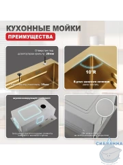 Кухонная мойка Raglo 72 R702.7246.03 (сатин золотой)