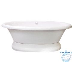 Ванна из литьевого мрамора New Line Sanitary Неона на подиуме 178х88