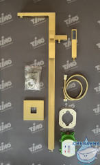 Смеситель для ванны напольный Timo Selene2210/17Y-CR с аксессуарами (золото матовое)