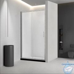 Дверь в нишу Veconi Vianno 110 профиль никель, стекло прозрачное VN46BC-110-01-C5