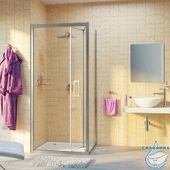 Душевое ограждение Wasserkraft Weser 78F19 100x100 профиль хром, стекло прозрачный (без поддона)