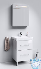 Тумба напольная Aqwella Classic Нео 60 с раковиной Дрея Q60 белый глянец