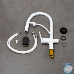  Смеситель для кухни Lemark Bronx LM3761MW (белый матовый)